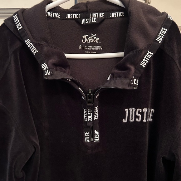 Black velour hoodie from Justice - Picture 2 of 5